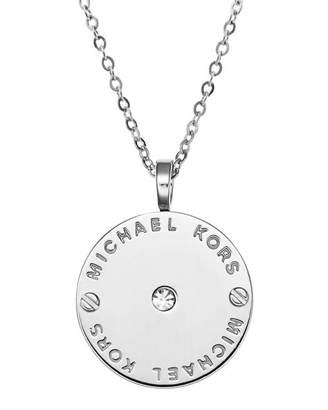 michael kors silver necklaces|Michael Kors initial necklace.